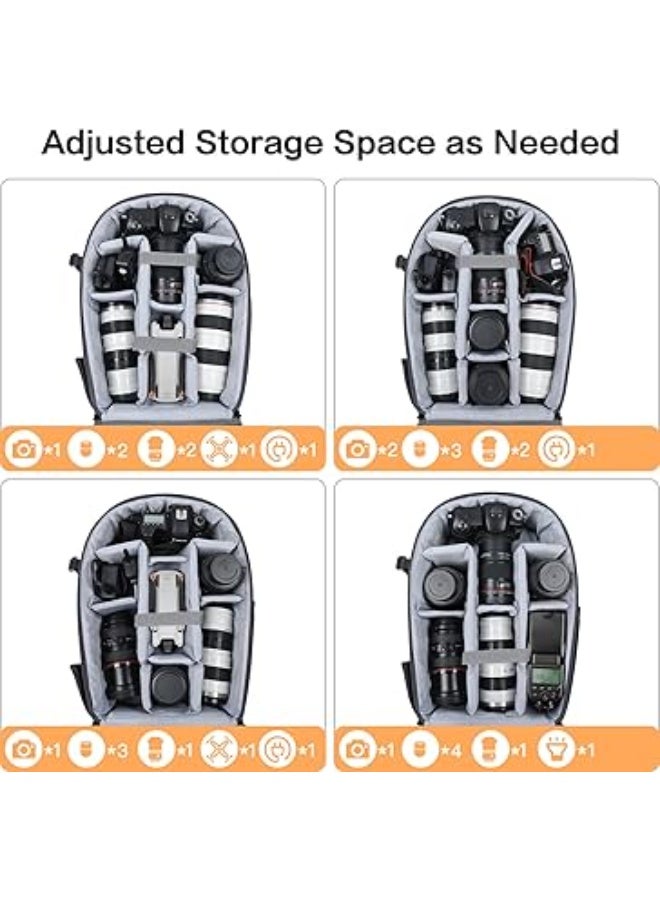 MOSISO Camera Backpack, DSLR/SLR/Mirrorless Photography Camera Bag 15-16 inch Waterproof Hardshell Case with Tripod Holder&Laptop Compartment Compatible with Canon/Nikon/Sony, Gray - Image 5